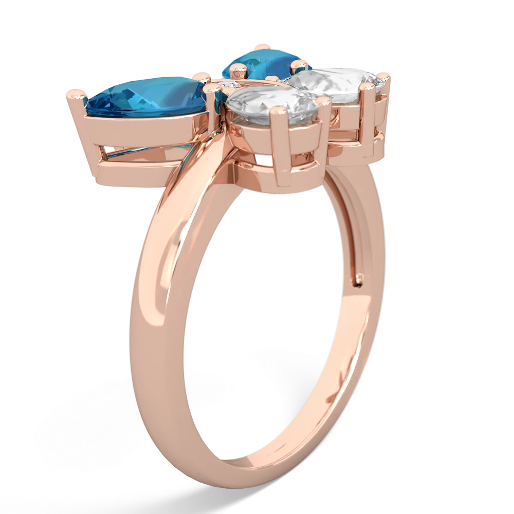 London Topaz Butterfly 14K Rose Gold ring R2215