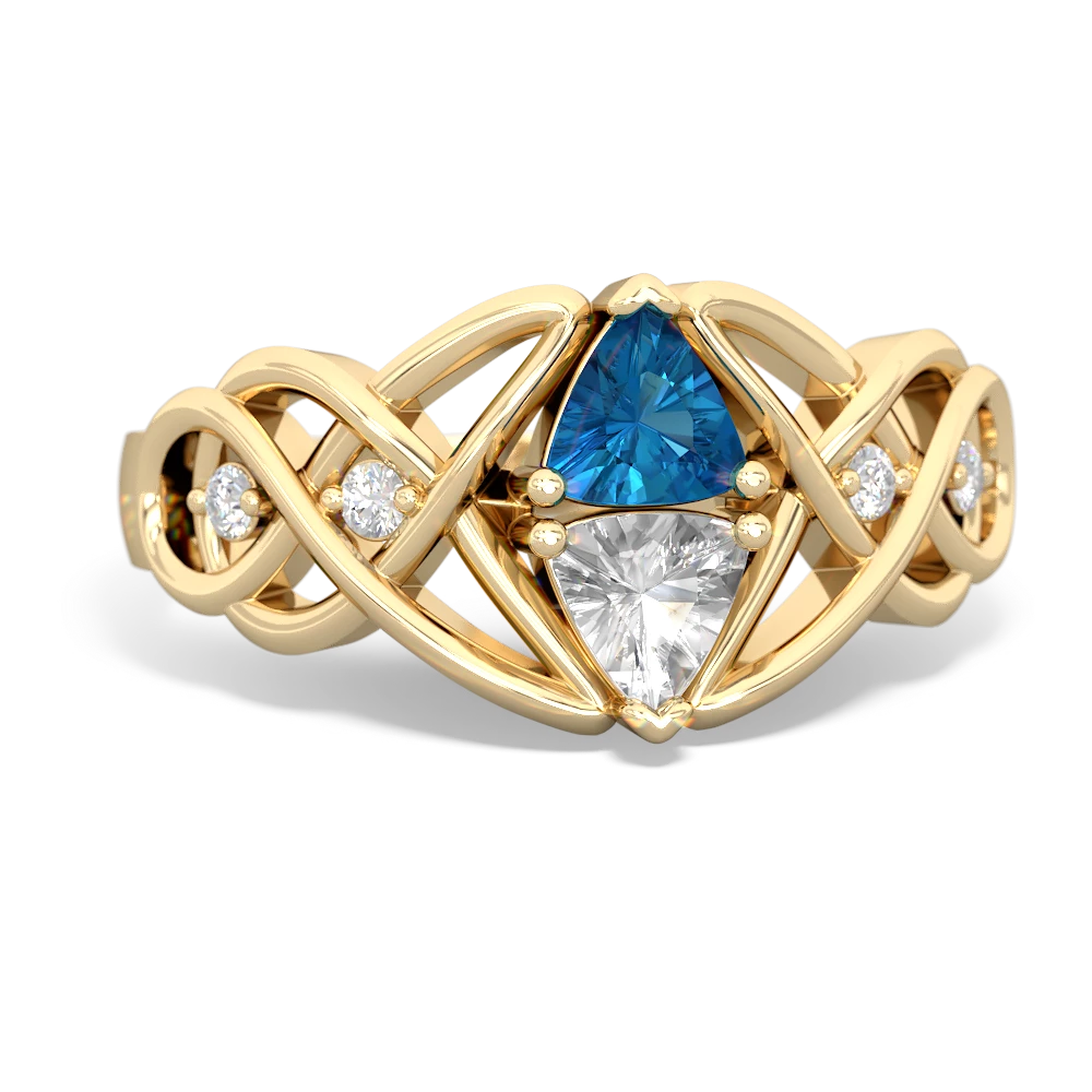 London Topaz Keepsake Celtic Knot 14K Yellow Gold ring R5300