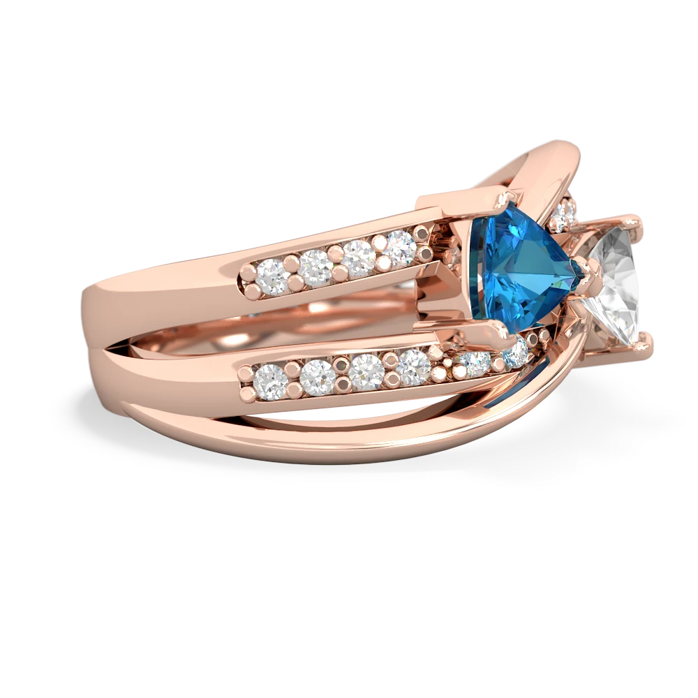 London Topaz Bowtie 14K Rose Gold ring R2360