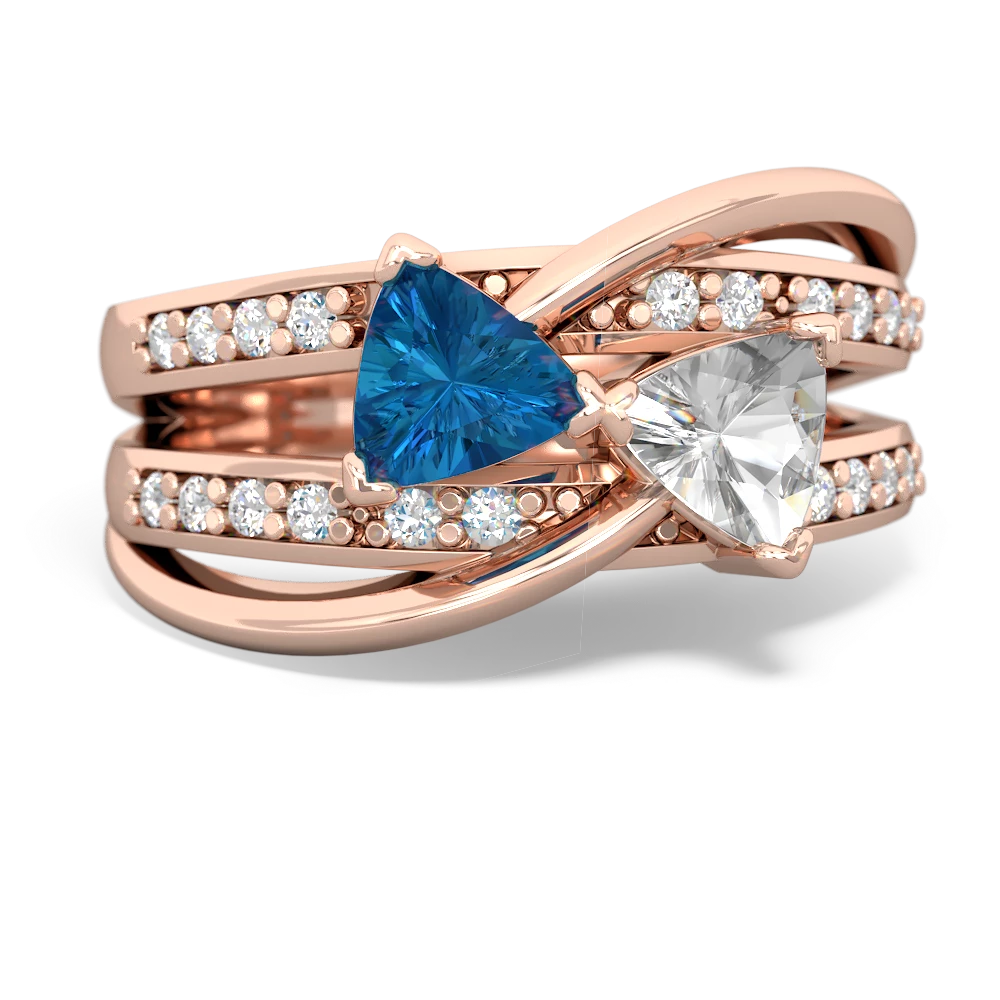 London Topaz Bowtie 14K Rose Gold ring R2360