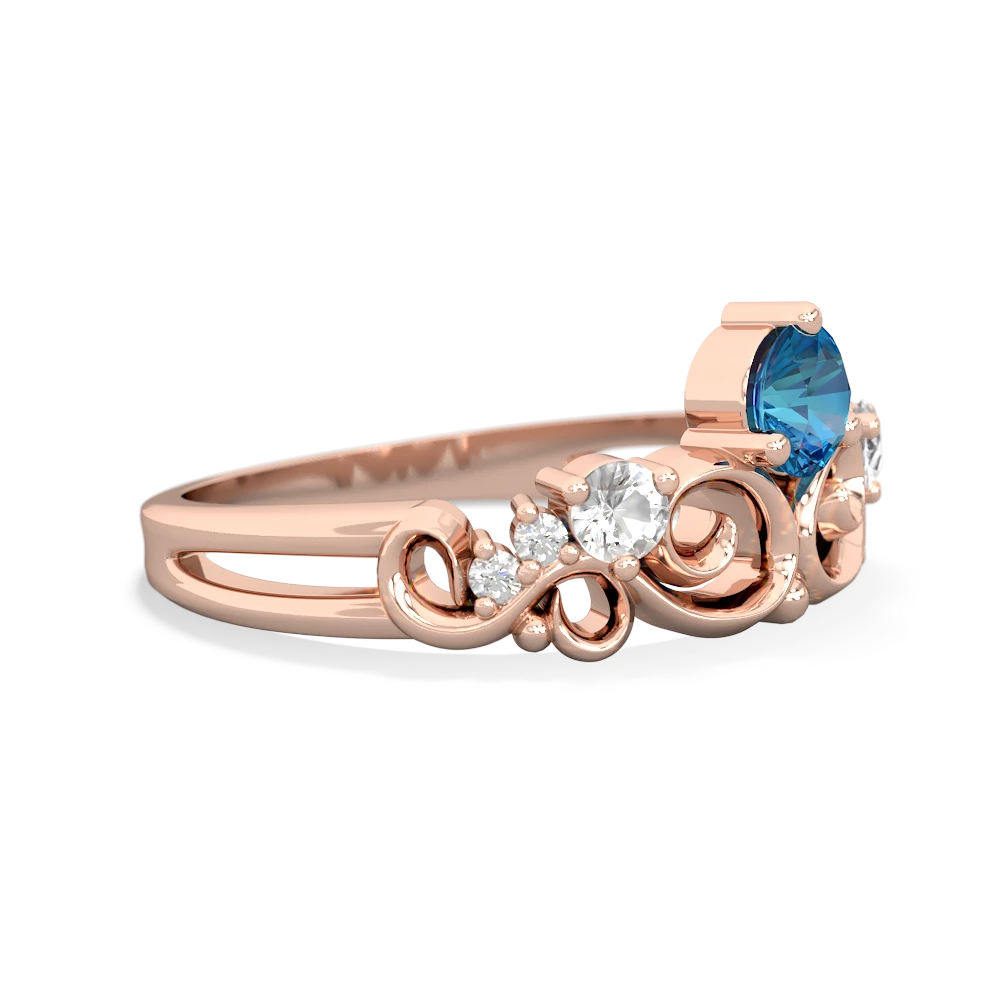 London Topaz Crown Keepsake 14K Rose Gold ring R5740