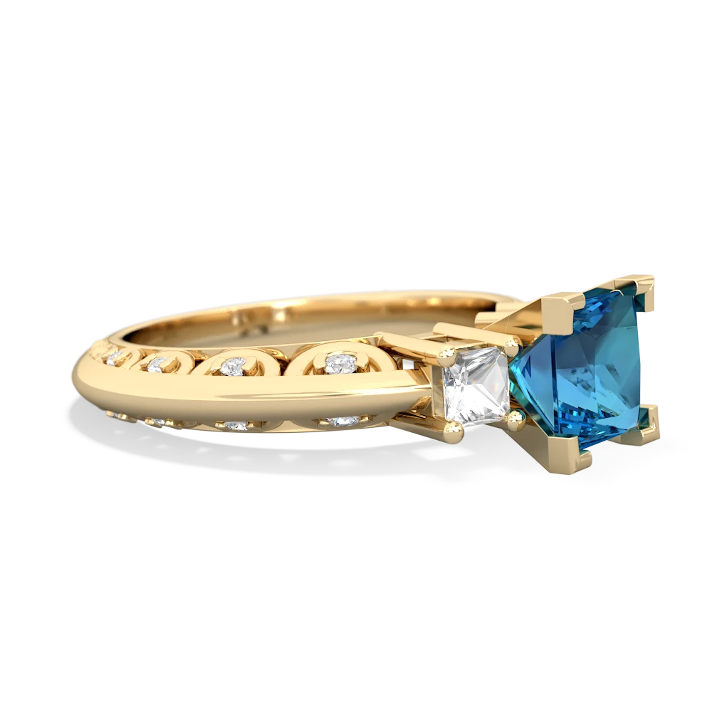 London Topaz Eternal Embrace Engagement 14K Yellow Gold ring C2001