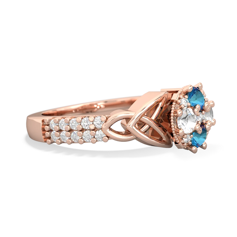 London Topaz Celtic Knot Cluster Engagement 14K Rose Gold ring R26443RD