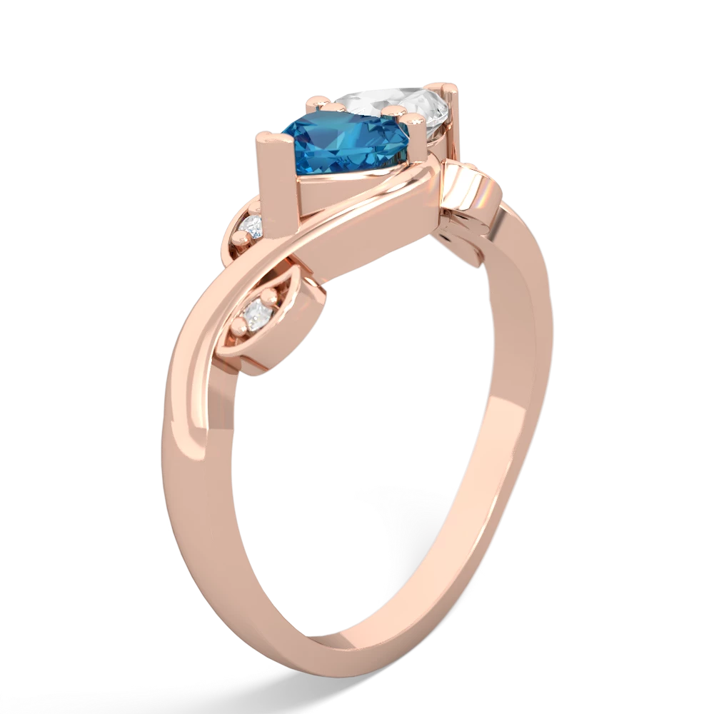 London Topaz Floral Elegance 14K Rose Gold ring R5790