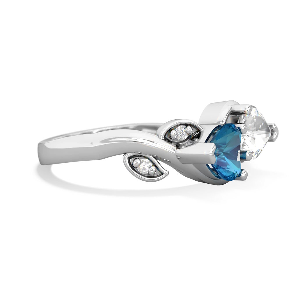 London Topaz Floral Elegance 14K White Gold ring R5790