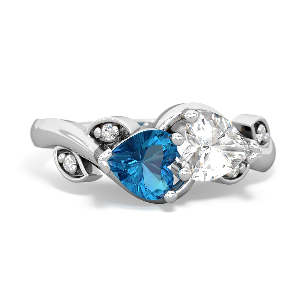 London Topaz Floral Elegance 14K White Gold ring R5790