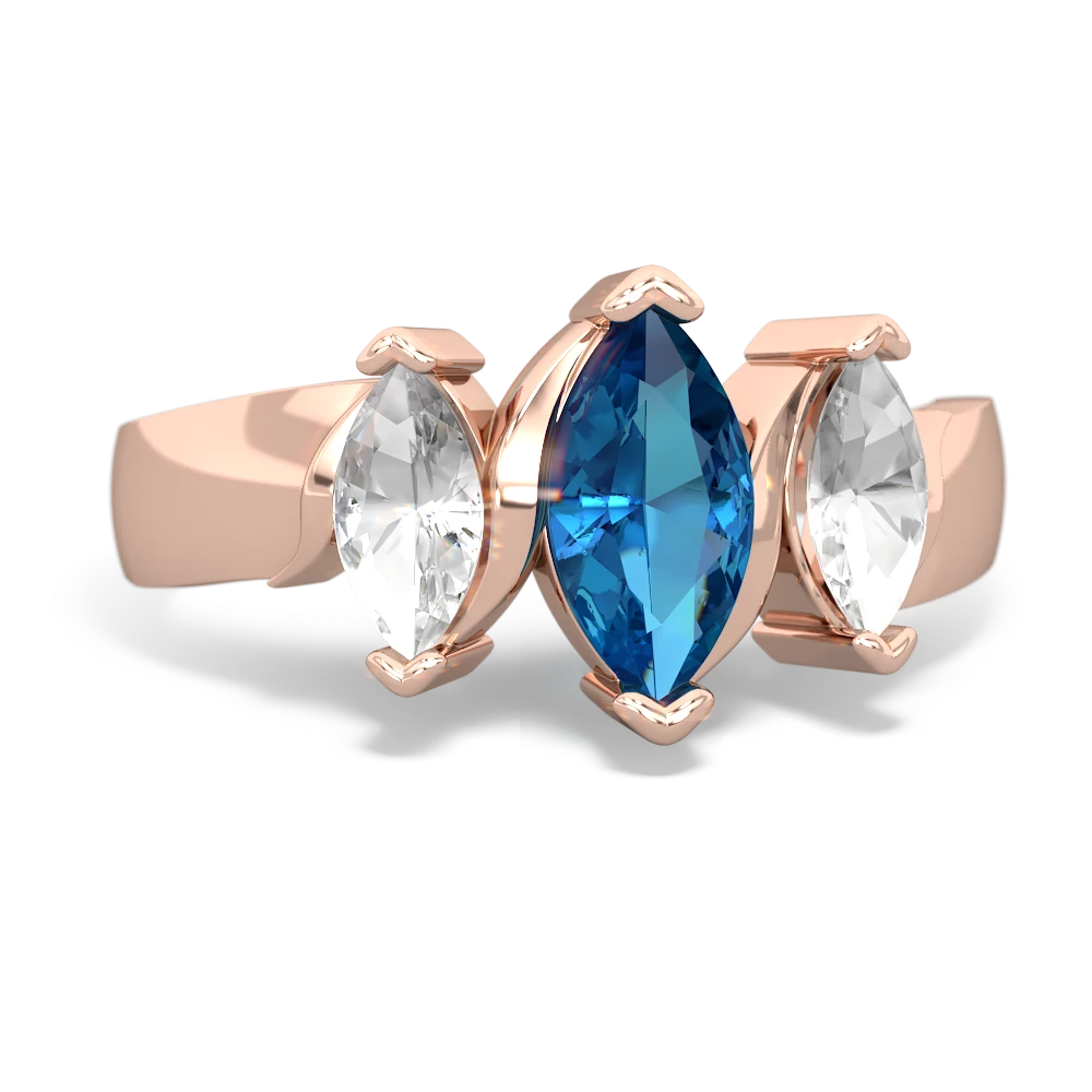 London Topaz Three Peeks 14K Rose Gold ring R2433