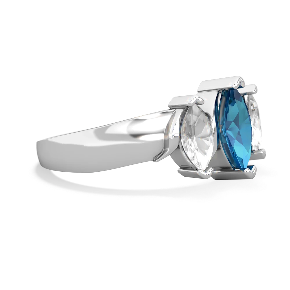 London Topaz Three Peeks 14K White Gold ring R2433