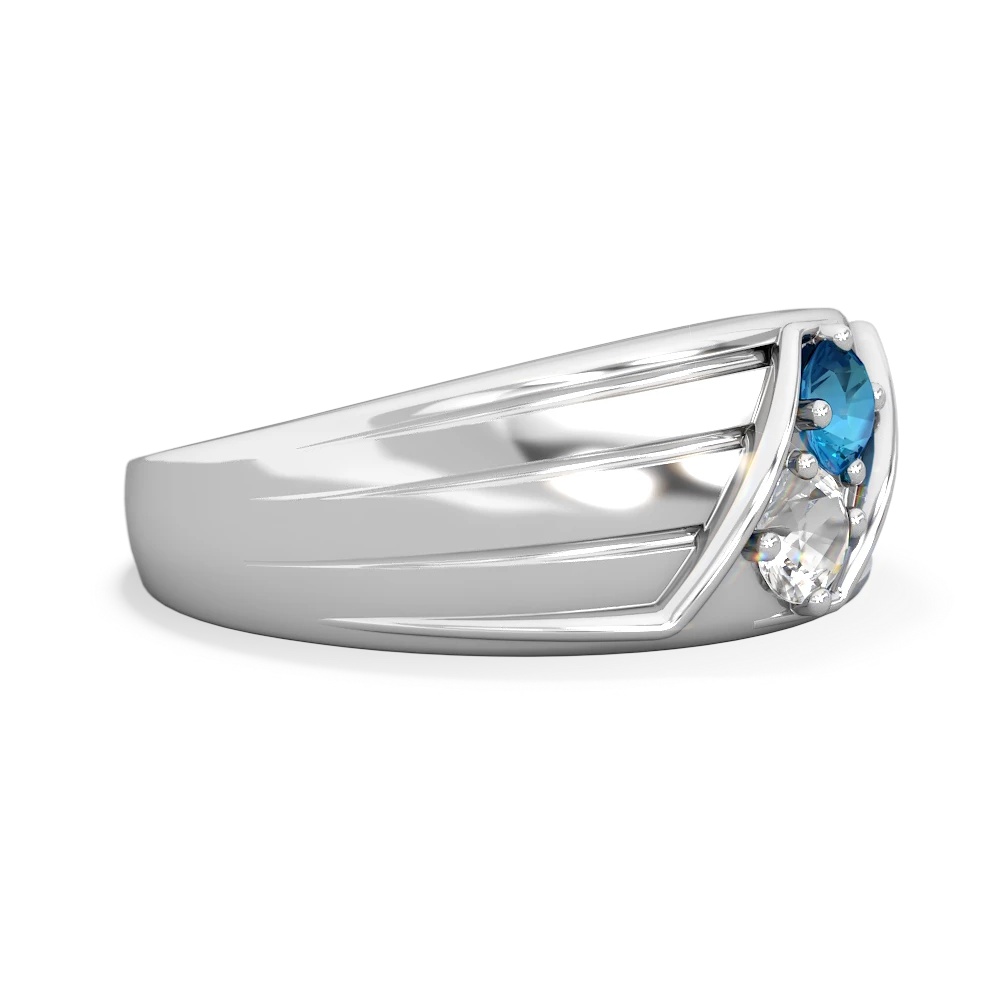 London Topaz Men's Streamline 14K White Gold ring R0460