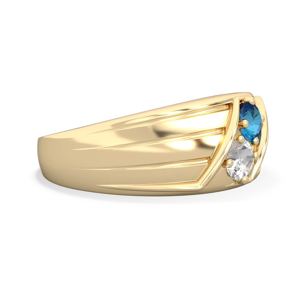 London Topaz Men's Streamline 14K Yellow Gold ring R0460