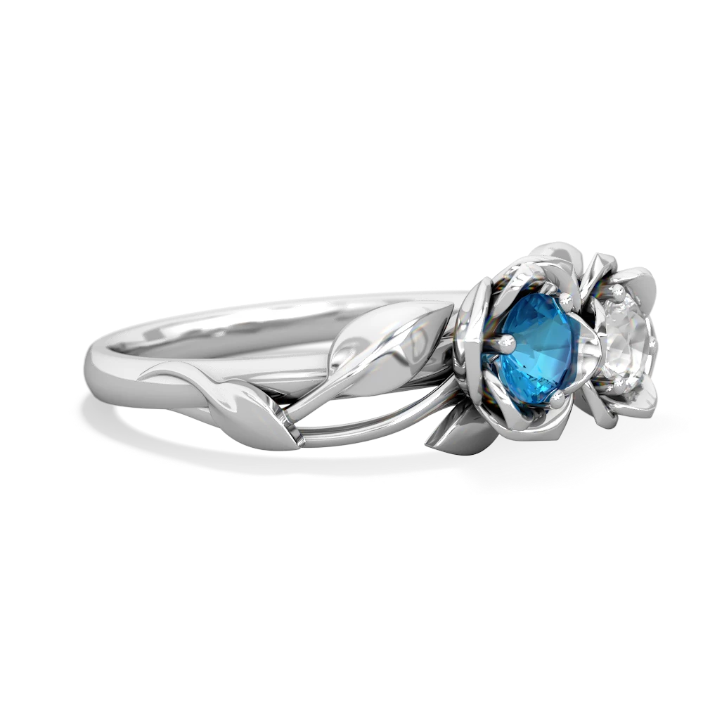 London Topaz Rose Garden 14K White Gold ring R5510