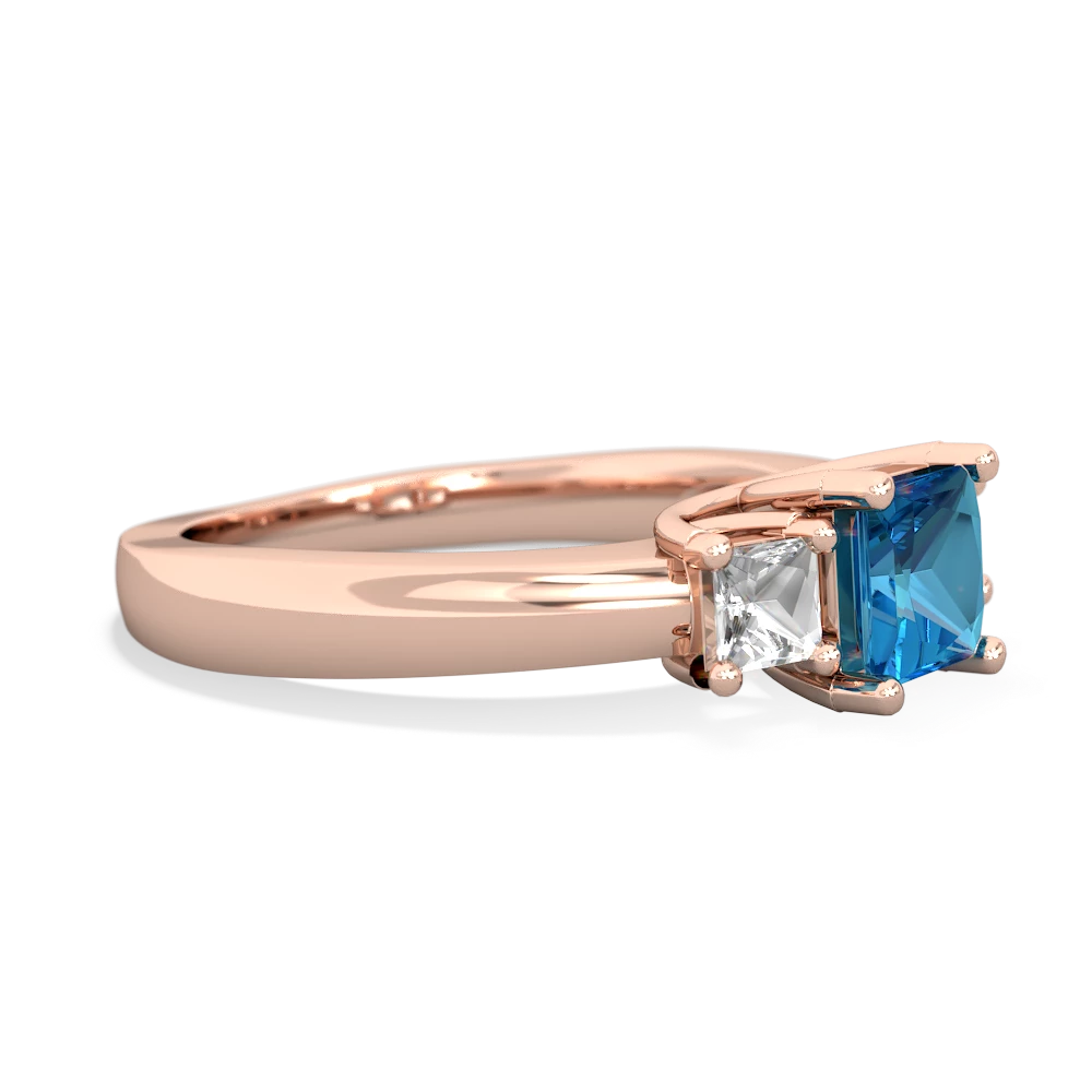 London Topaz Three Stone Trellis 14K Rose Gold ring R4015