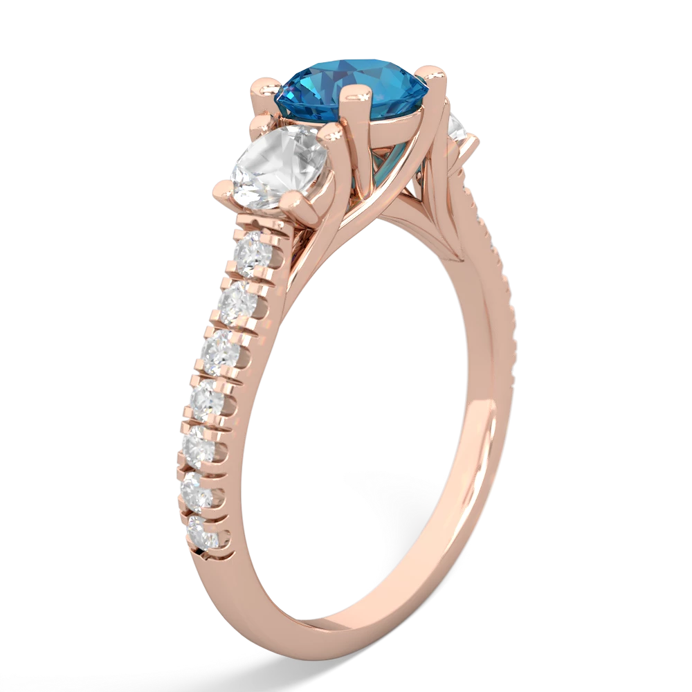 London Topaz Pave Trellis 14K Rose Gold ring R5500