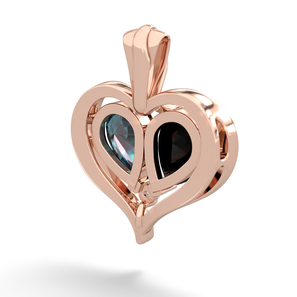 Onyx Two Become One 14K Rose Gold pendant P5330