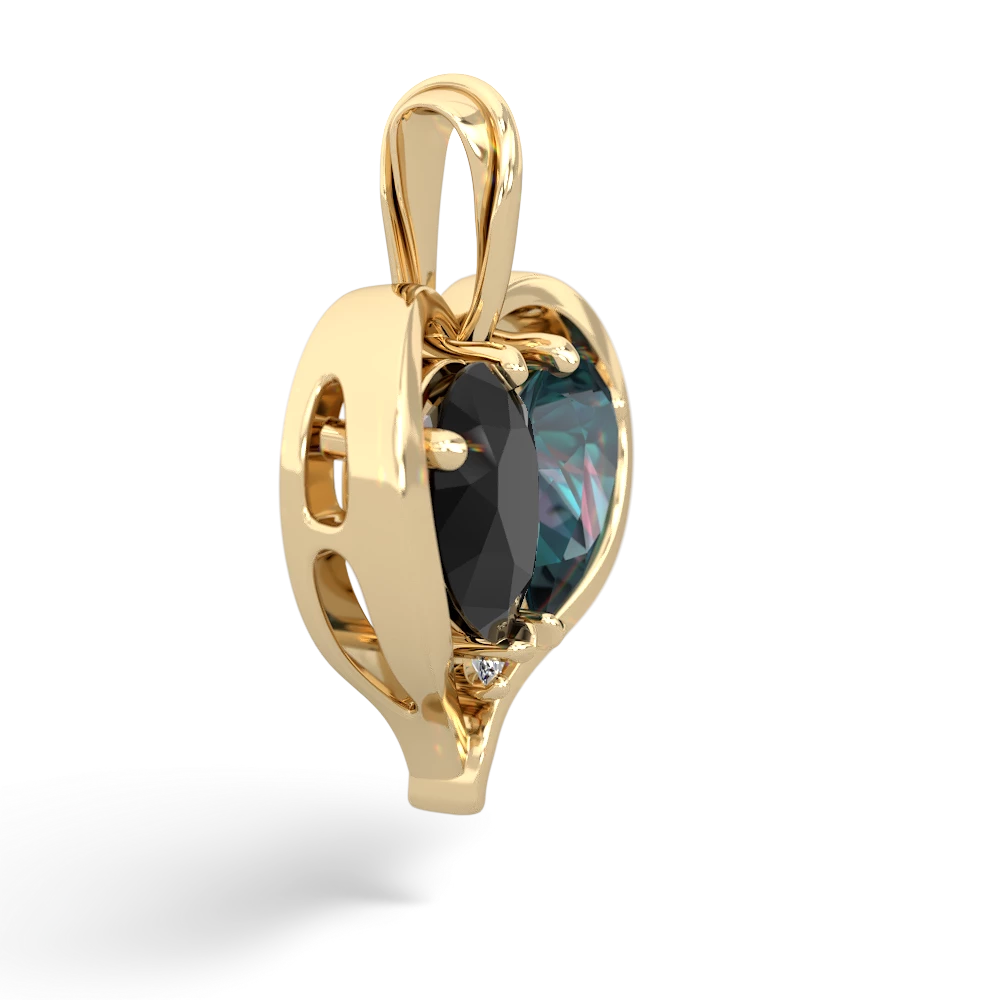 Onyx Two Become One 14K Yellow Gold pendant P5330