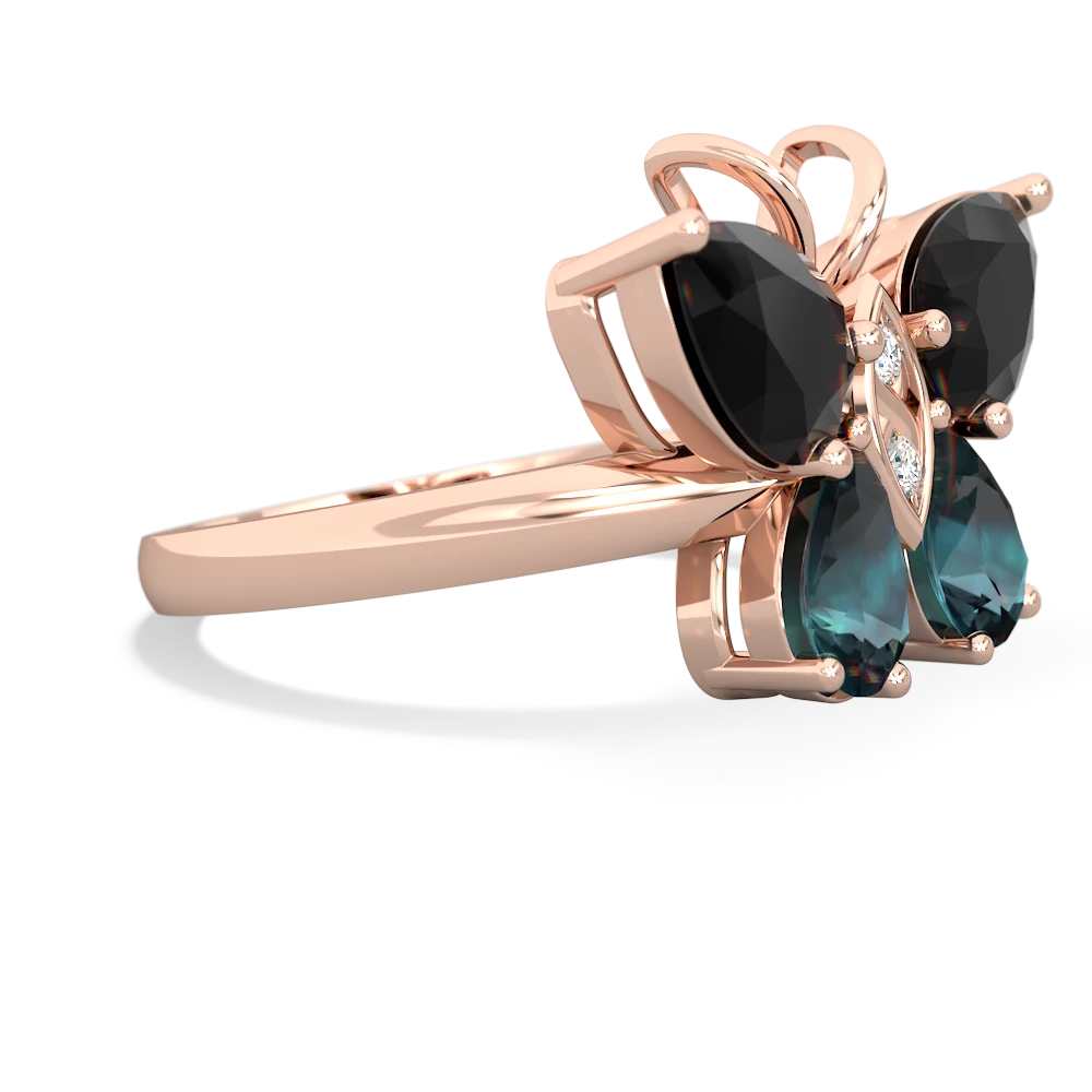 Onyx Butterfly 14K Rose Gold ring R2215