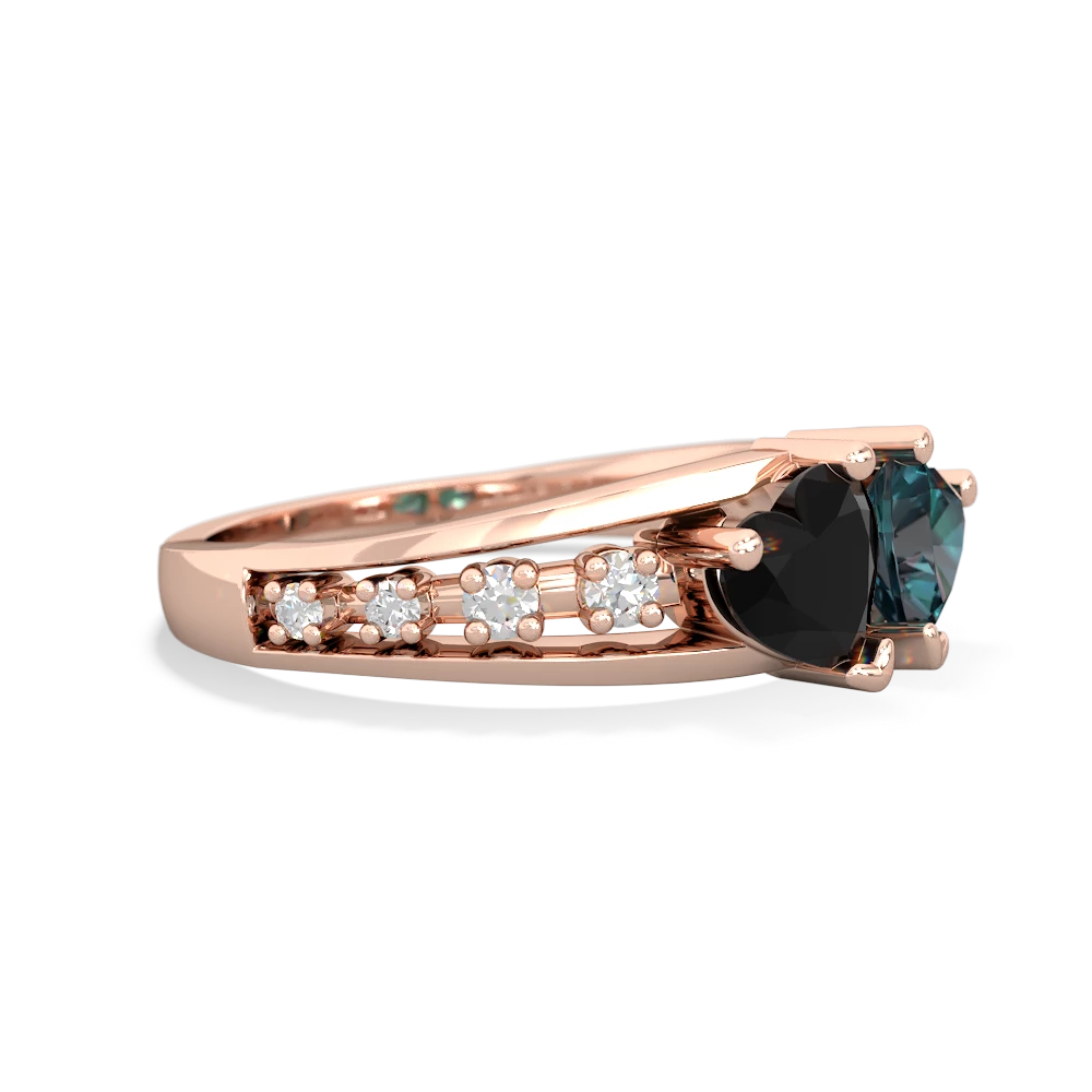 Onyx Heart To Heart 14K Rose Gold ring R3342