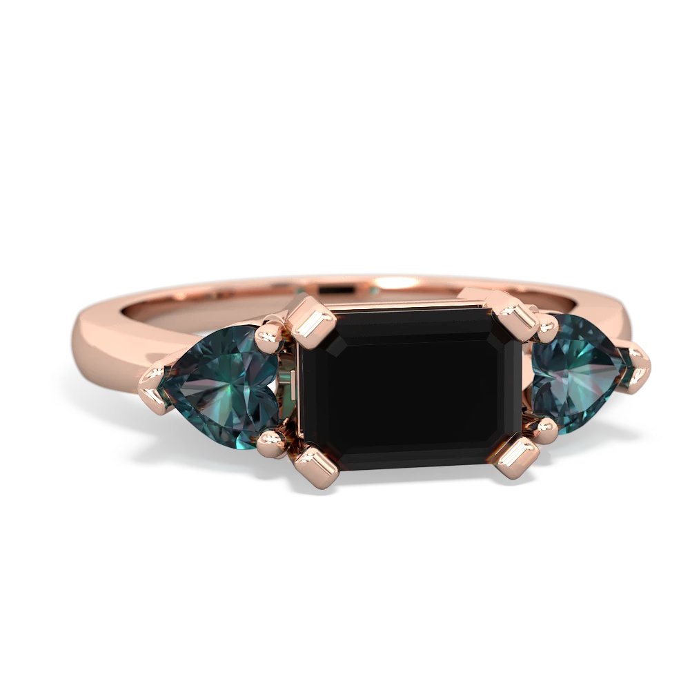 Onyx Three Stone 14K Rose Gold ring R5235