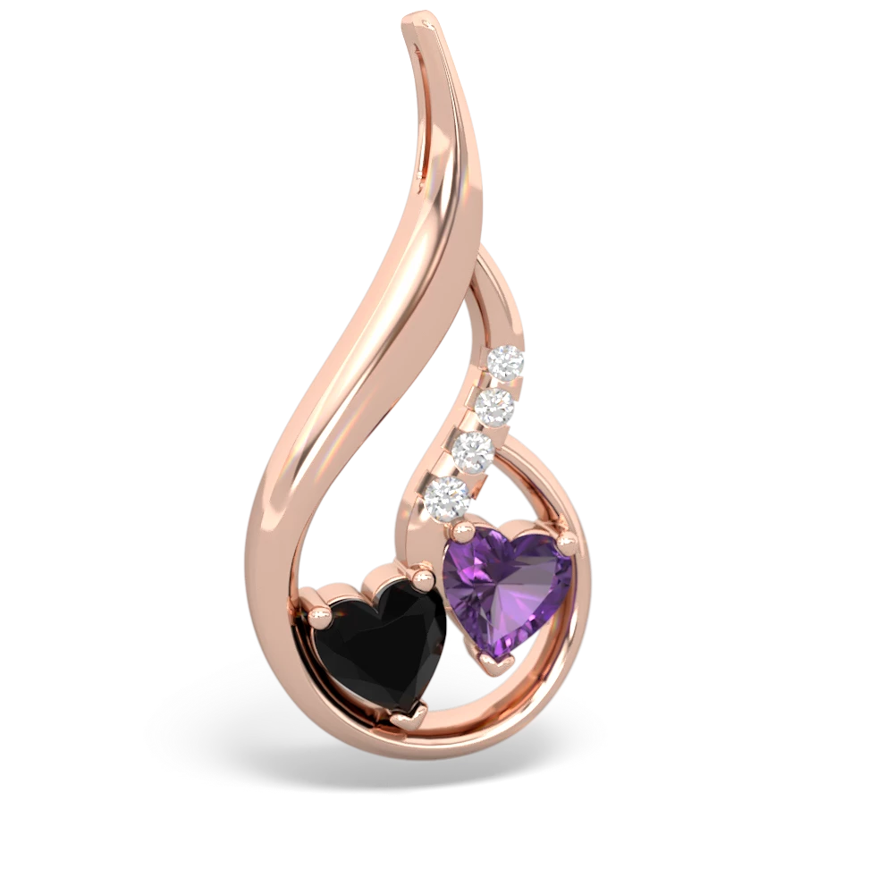 Onyx Keepsake Curves 14K Rose Gold pendant P5450