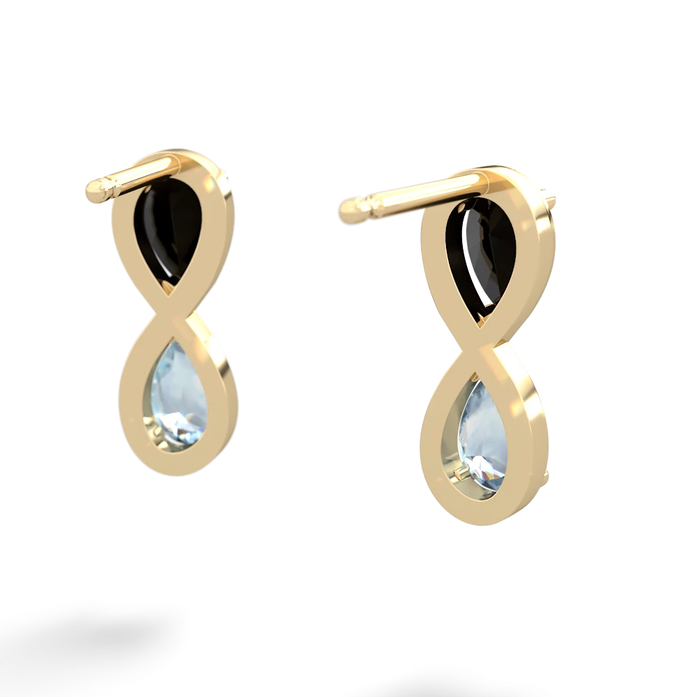 Onyx Infinity 14K Yellow Gold earrings E5050