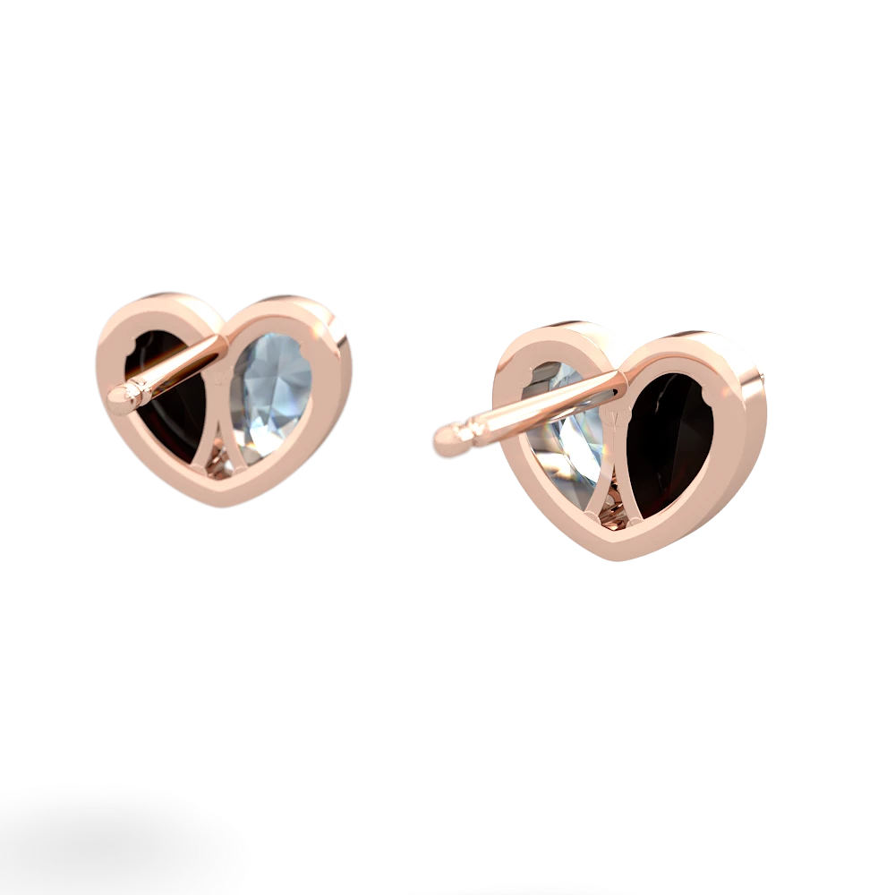 Onyx 'Our Heart' 14K Rose Gold earrings E5072