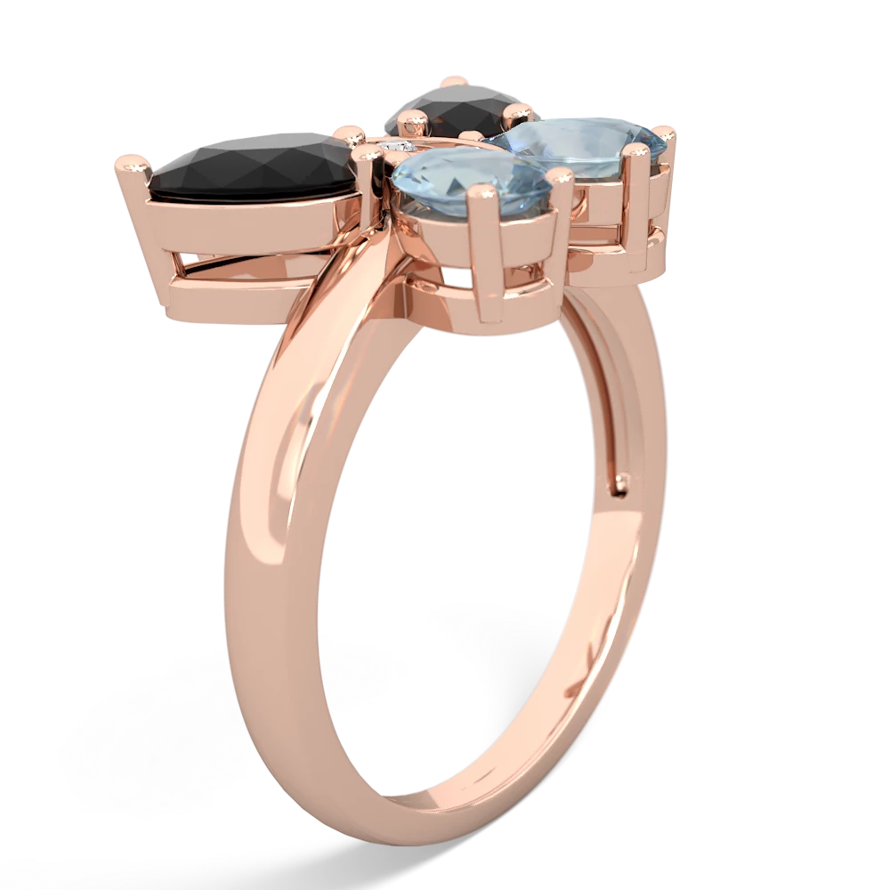 Onyx Butterfly 14K Rose Gold ring R2215