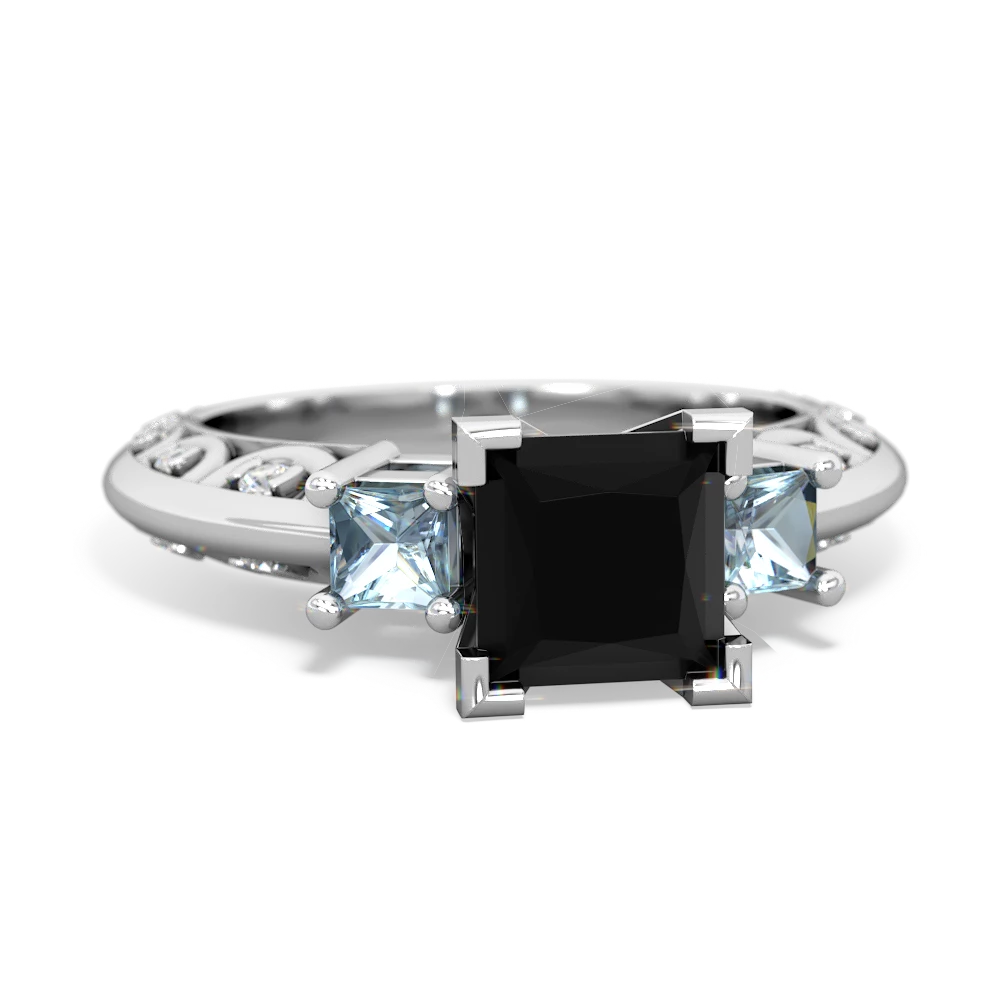 Onyx Eternal Embrace Engagement 14K White Gold ring C2001