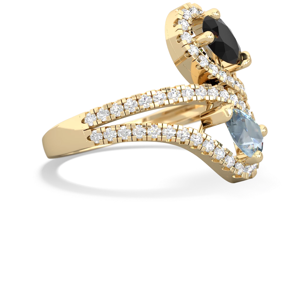 Onyx Diamond Dazzler 14K Yellow Gold ring R3000