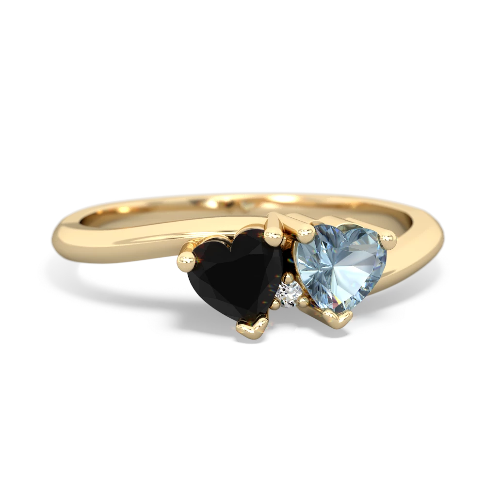 Onyx Sweethearts 14K Yellow Gold ring R5260