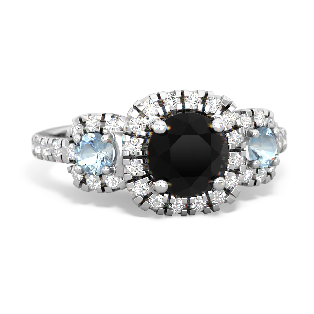 Onyx Regal Halo 14K White Gold ring R5350