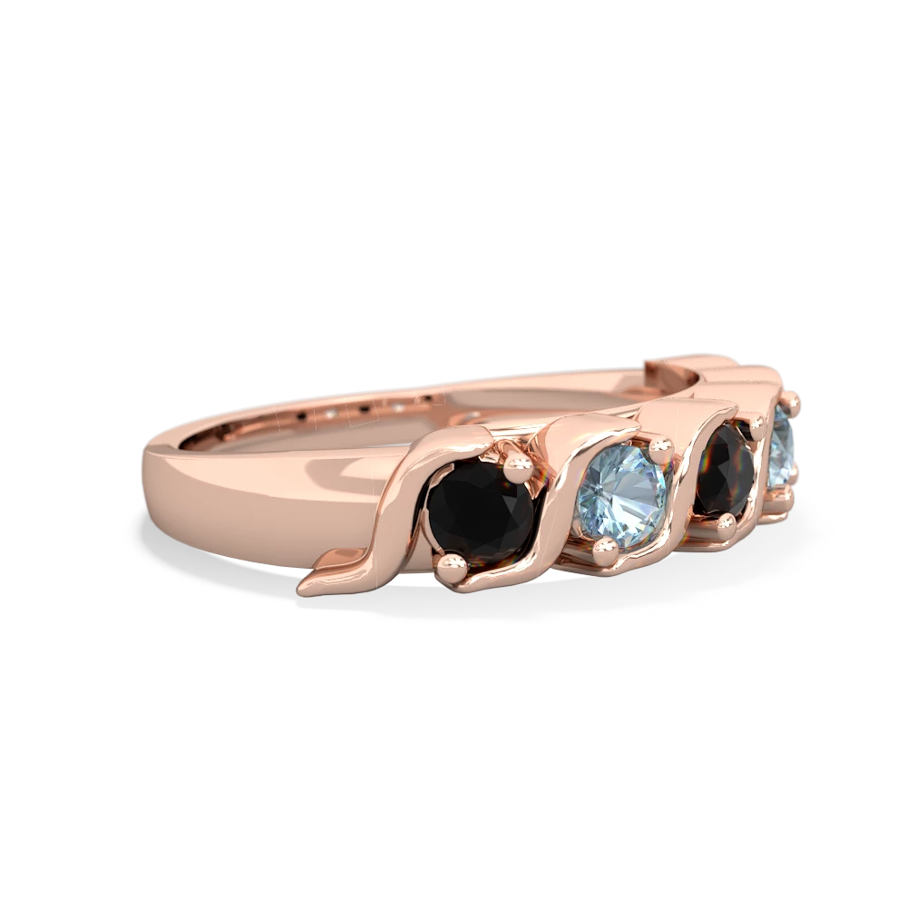 Onyx Anniversary Band 14K Rose Gold ring R2089