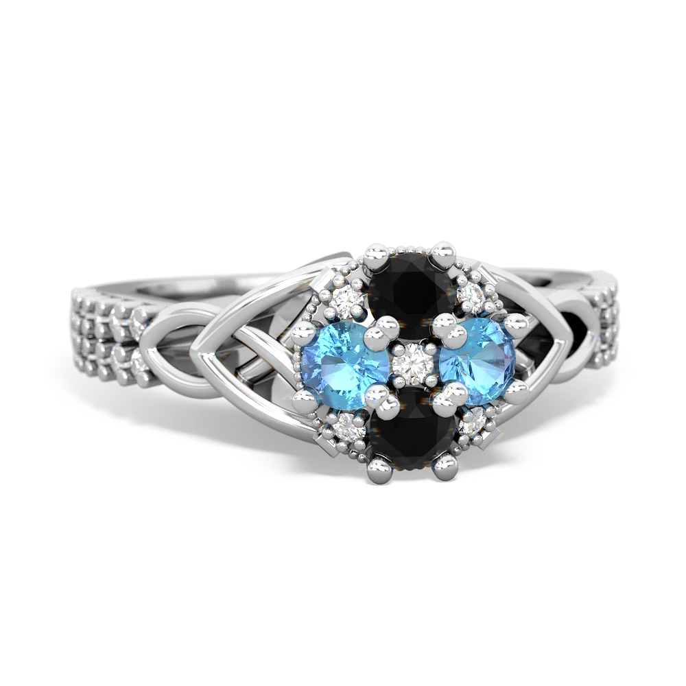 Blue topaz hot sale cluster ring