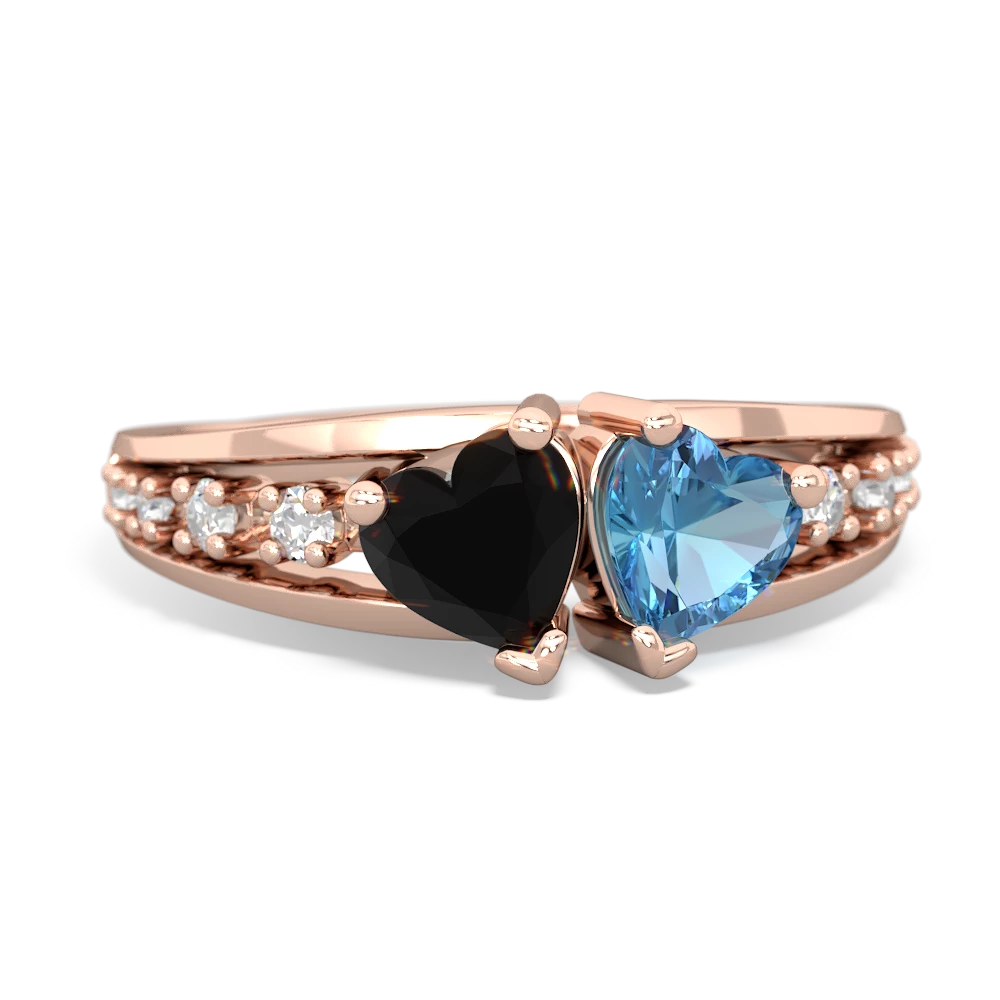 Onyx Heart To Heart 14K Rose Gold ring R3342