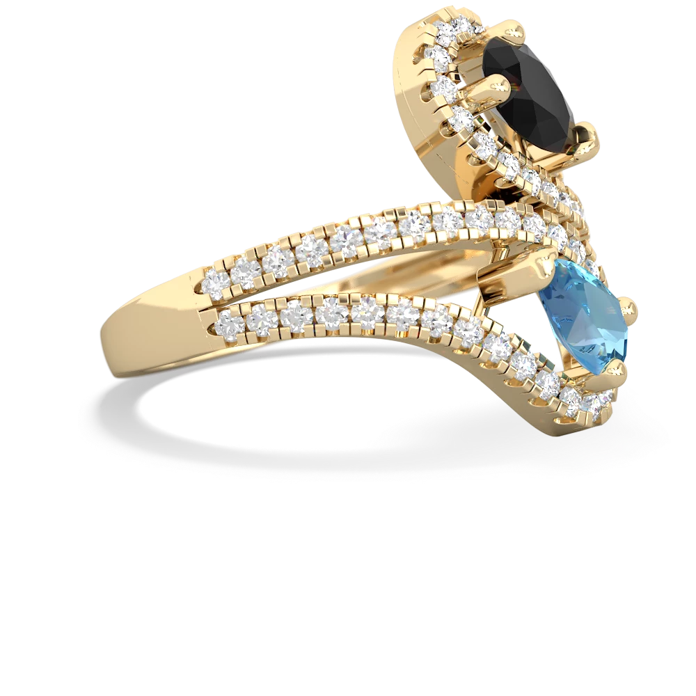 Onyx Diamond Dazzler 14K Yellow Gold ring R3000