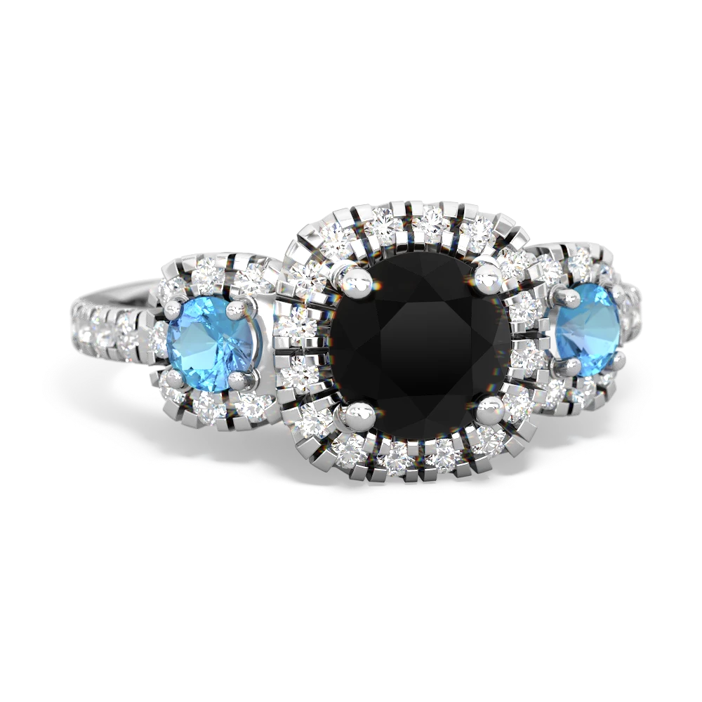 Onyx Regal Halo 14K White Gold ring R5350