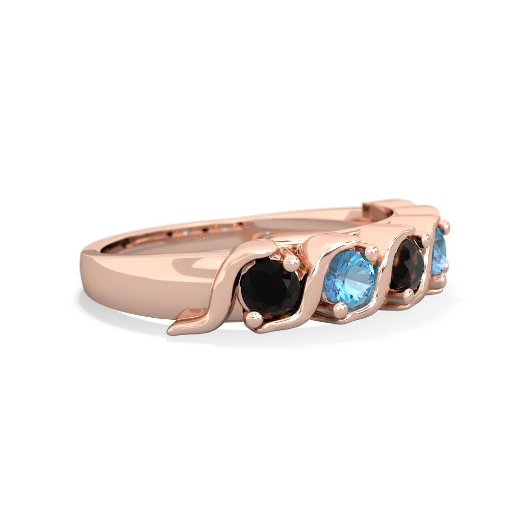 Onyx Anniversary Band 14K Rose Gold ring R2089