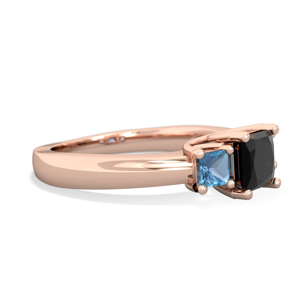 Onyx Three Stone Trellis 14K Rose Gold ring R4015