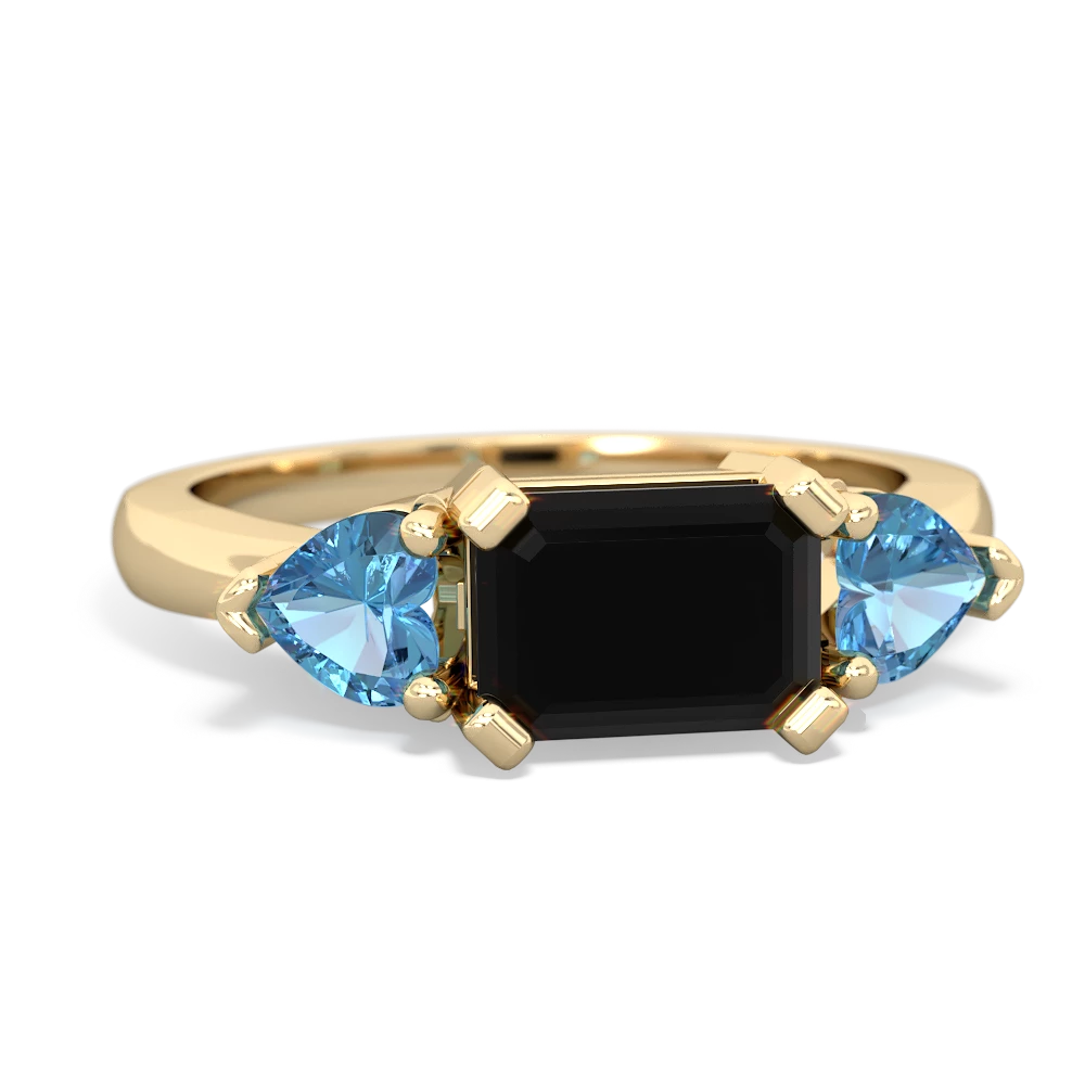 Onyx Three Stone 14K Yellow Gold ring R5235