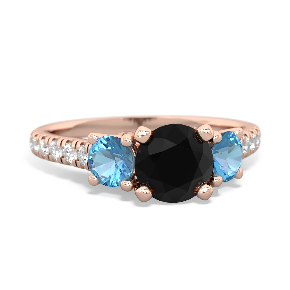 Onyx Pave Trellis 14K Rose Gold ring R5500