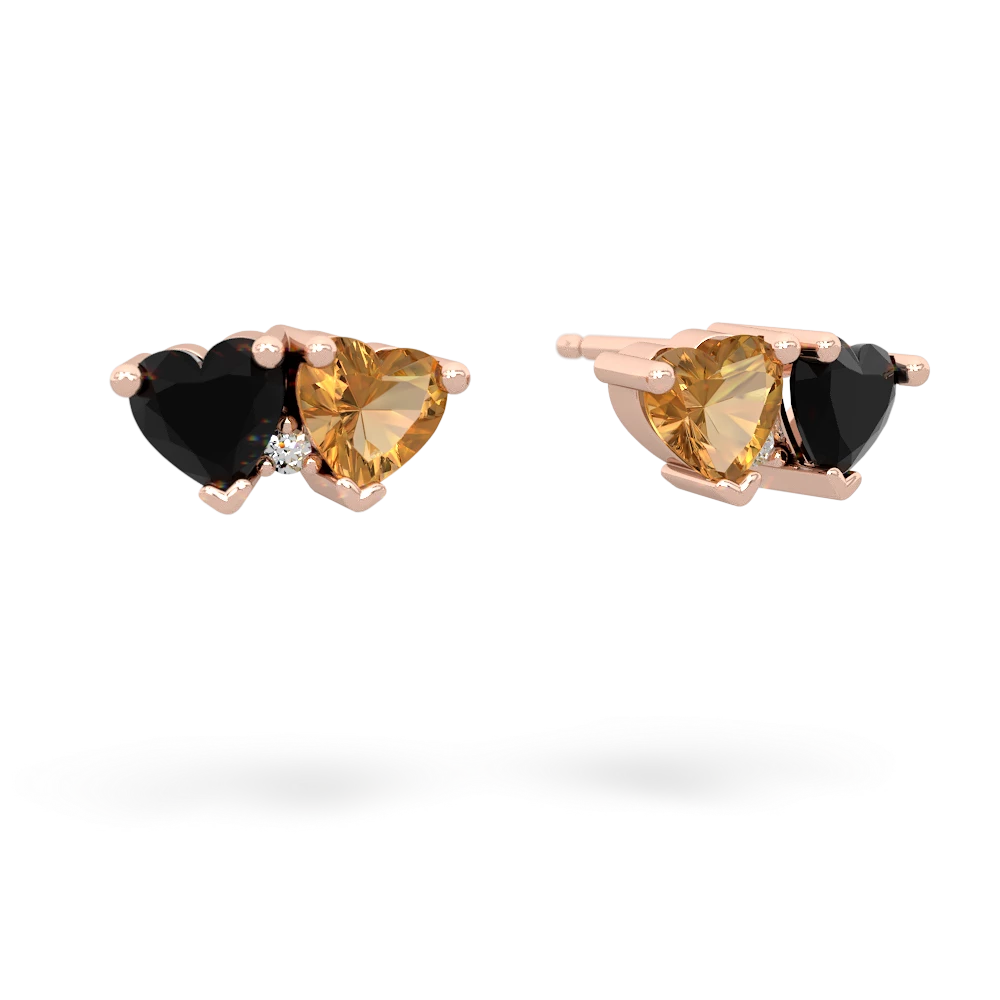 Onyx Sweethearts 14K Rose Gold earrings E5260