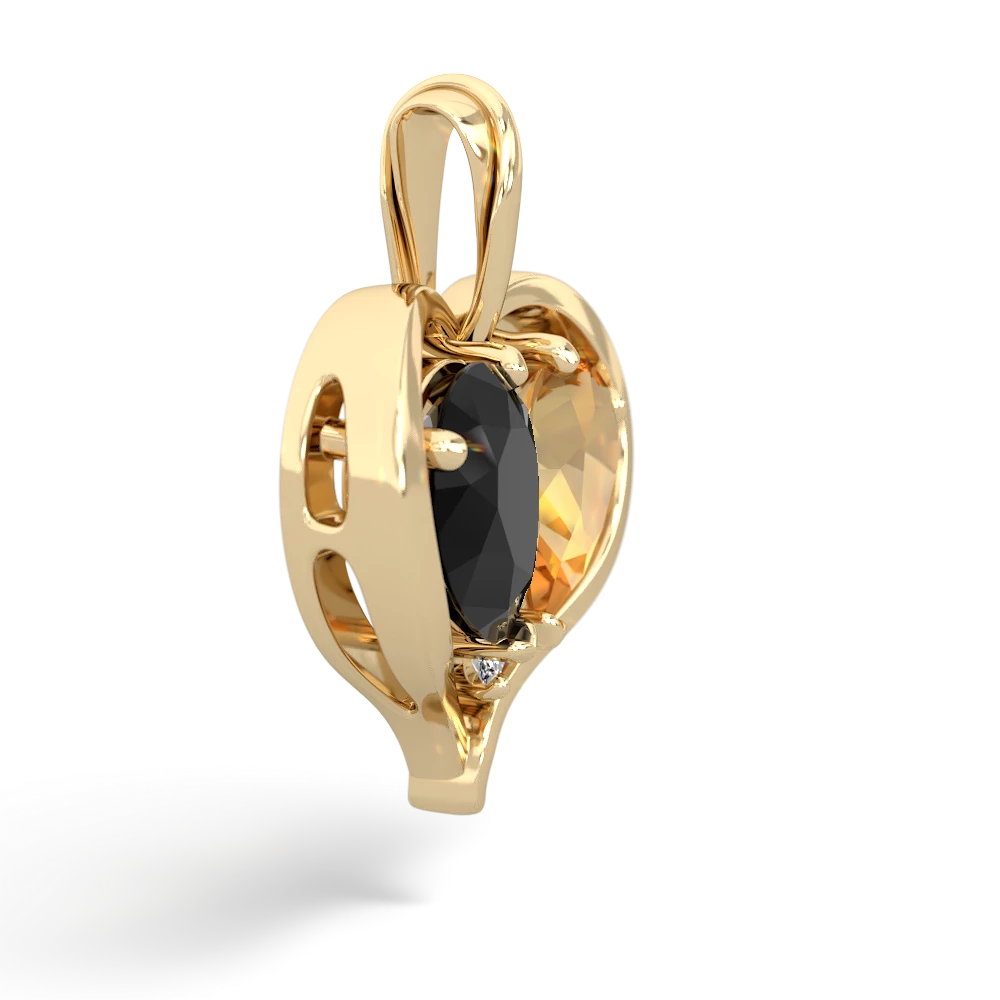 Onyx Two Become One 14K Yellow Gold pendant P5330