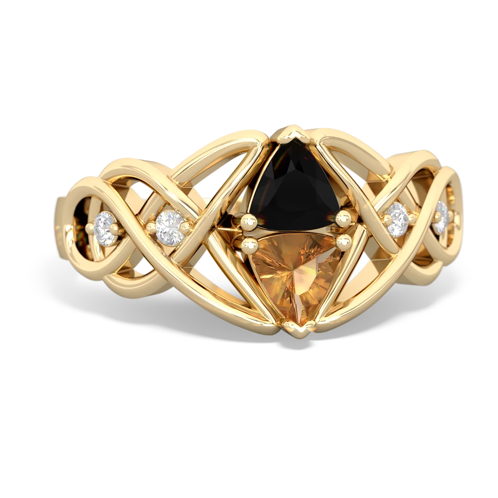 Onyx Keepsake Celtic Knot 14K Yellow Gold ring R5300