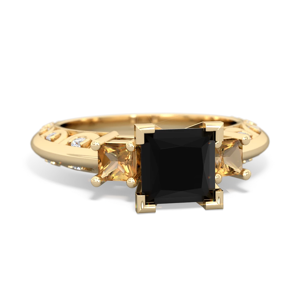 Onyx Eternal Embrace Engagement 14K Yellow Gold ring C2001