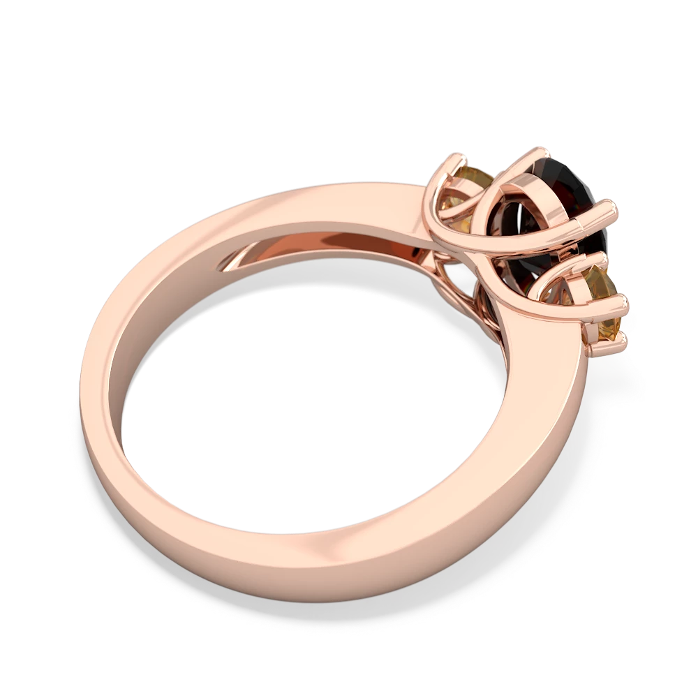 Onyx Three Stone Oval Trellis 14K Rose Gold ring R4024