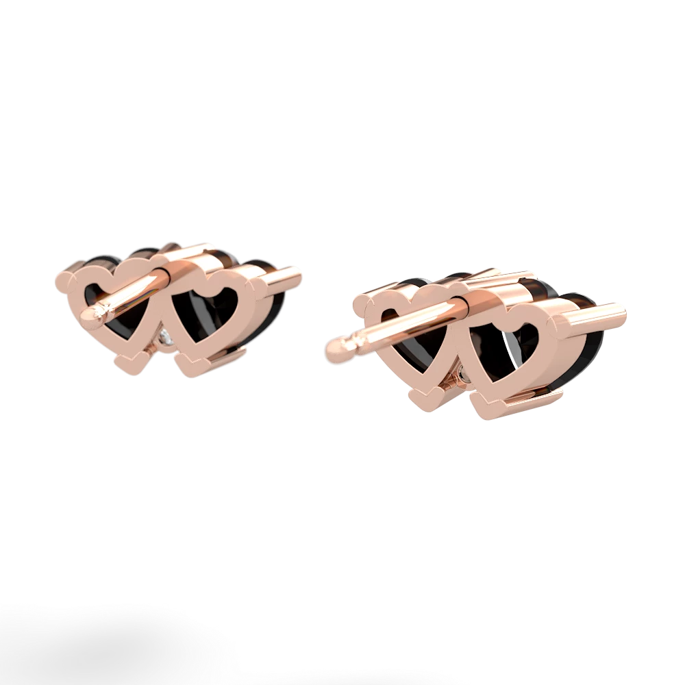 Onyx Sweethearts 14K Rose Gold earrings E5260