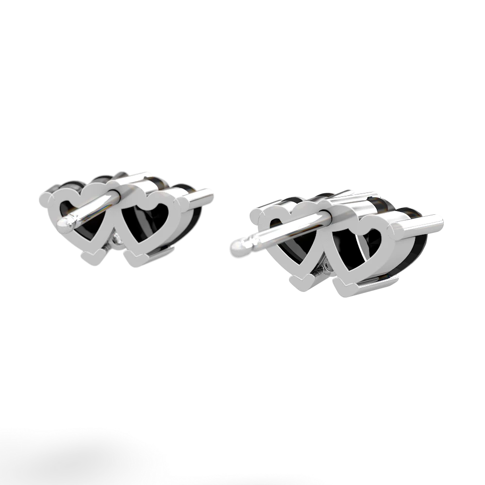 Onyx Sweethearts 14K White Gold earrings E5260