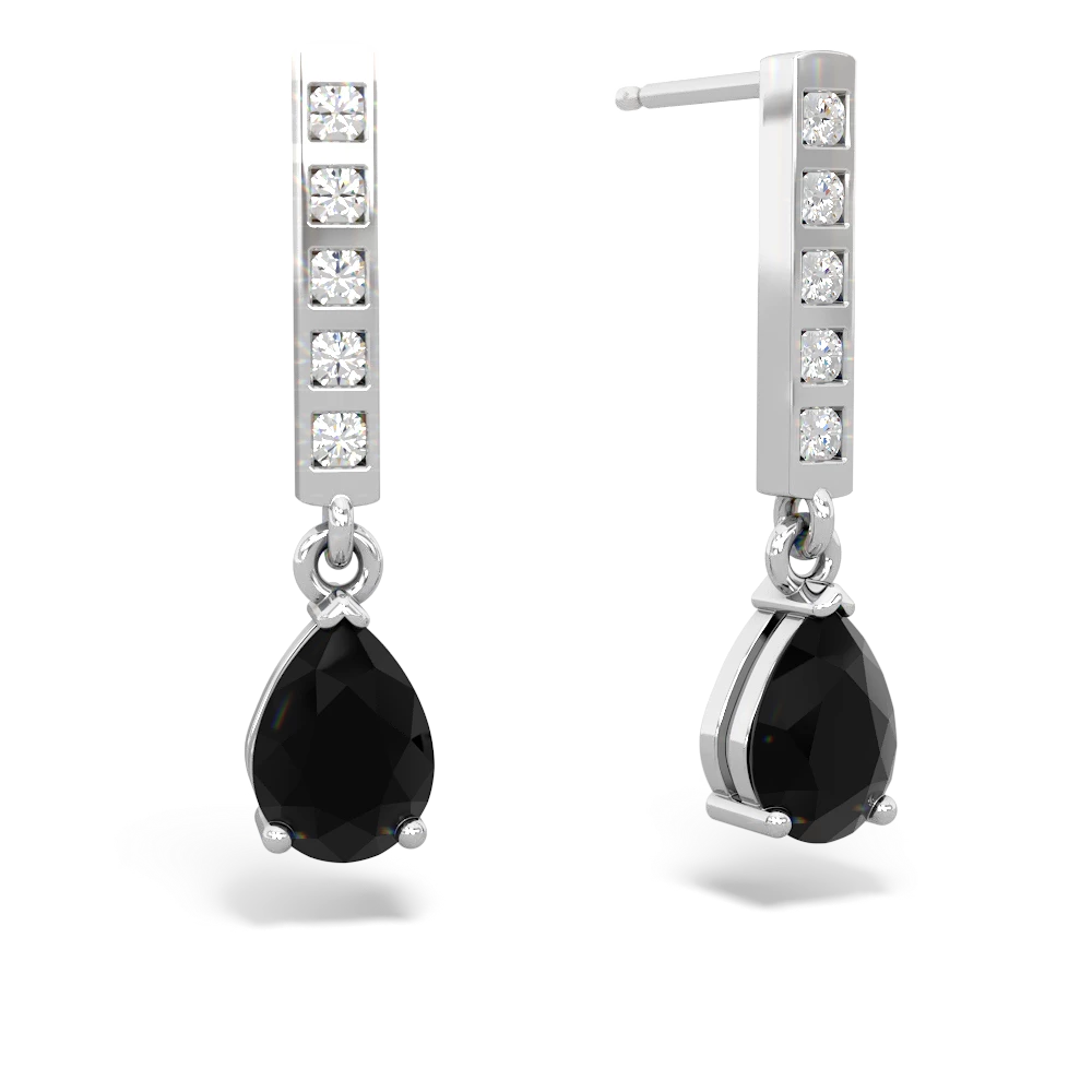 White gold hot sale onyx earrings