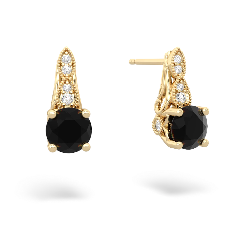 Onyx Antique Elegance 14K Yellow Gold earrings E3100