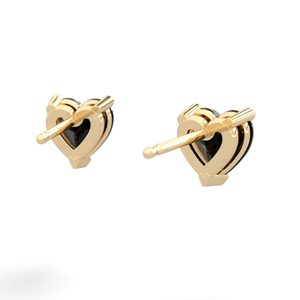 Onyx 6Mm Heart Stud 14K Yellow Gold earrings E1862