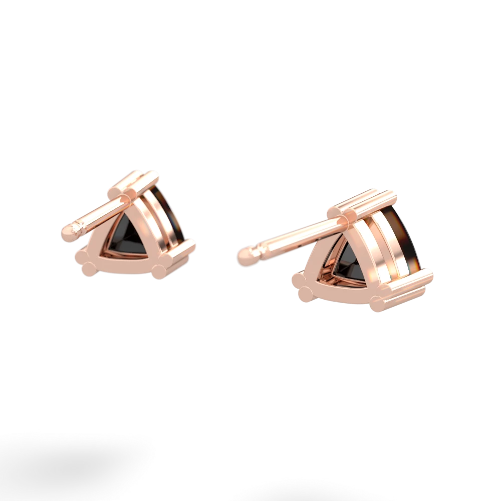 Onyx 5Mm Trillion Stud 14K Rose Gold earrings E1858